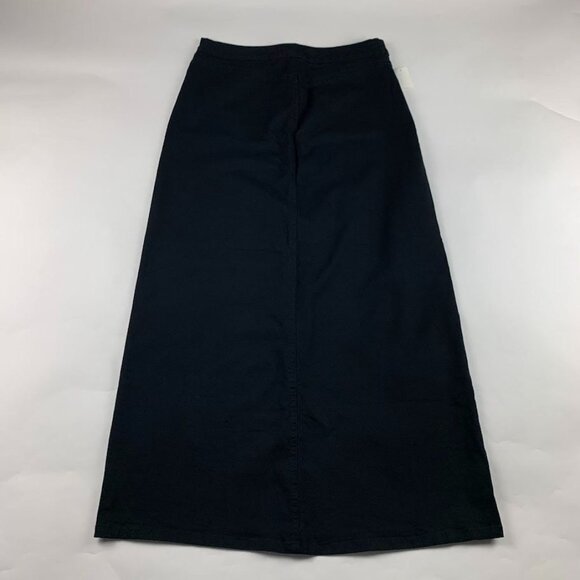 GAP Vintage 2000 Black Stretch Canvas Split Front Maxi Skirt 12 New - Picture 7 of 8